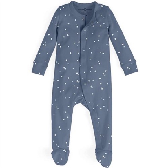 Colored Organics Other - Colored Organics Baby Organic Cotton Skylar Footed Sleeper Steel Blue Astro NB